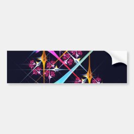Roze Bloemen Moderne Abstracte Kunst Kleurenpatroo Bumpersticker