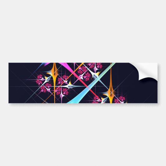 Roze Bloemen Moderne Abstracte Kunst Kleurenpatroo Bumpersticker (Voorkant)