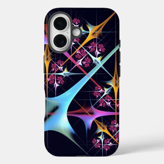 Roze Bloemen Moderne Abstracte Kunst Kleurenpatroo Case-Mate iPhone Case (Achterkant)