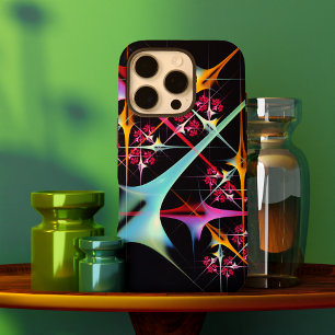 Roze Bloemen Moderne Abstracte Kunst Kleurenpatroo iPhone 16 Pro Hoesje