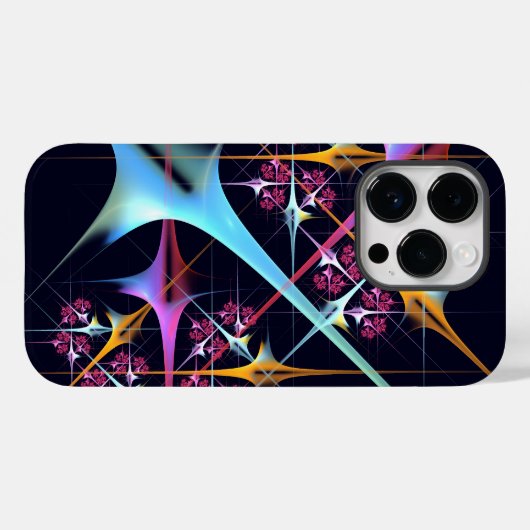 Roze Bloemen Moderne Abstracte Kunst Kleurenpatroo Case-Mate iPhone Case (Achterkant (horizontaal))