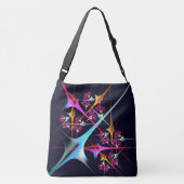 Roze Bloemen Moderne Abstracte Kunst Kleurenpatroo Crossbody Tas (Achterkant)