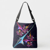 Roze Bloemen Moderne Abstracte Kunst Kleurenpatroo Crossbody Tas (Voorkant)