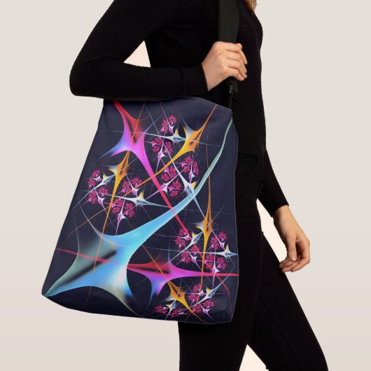 Roze Bloemen Moderne Abstracte Kunst Kleurenpatroo Crossbody Tas (Dichtbij)