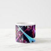 Roze Bloemen Moderne Abstracte Kunst Kleurenpatroo Espresso Kop (Voorkant)