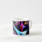 Roze Bloemen Moderne Abstracte Kunst Kleurenpatroo Espresso Kop (Voorkant rechts)