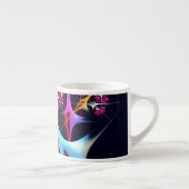 Roze Bloemen Moderne Abstracte Kunst Kleurenpatroo Espresso Kop (Rechts)