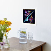 Roze Bloemen Moderne Abstracte Kunst Kleurenpatroo Folie Afdrukken (Laag (Keuken))