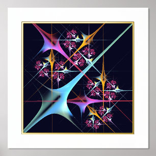 Roze Bloemen Moderne Abstracte Kunst Kleurenpatroo Folie Afdrukken