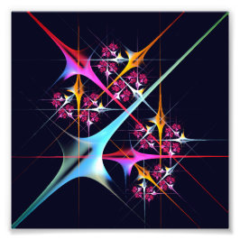 Roze Bloemen Moderne Abstracte Kunst Kleurenpatroo Foto Afdruk