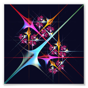 Roze Bloemen Moderne Abstracte Kunst Kleurenpatroo Foto Afdruk