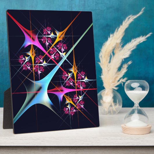 Roze Bloemen Moderne Abstracte Kunst Kleurenpatroo Fotoplaat (Zijkant)