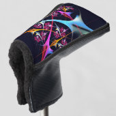 Roze Bloemen Moderne Abstracte Kunst Kleurenpatroo Golfheadcover (3/4 voorkant)