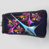 Roze Bloemen Moderne Abstracte Kunst Kleurenpatroo Golfheadcover (Voorkant)