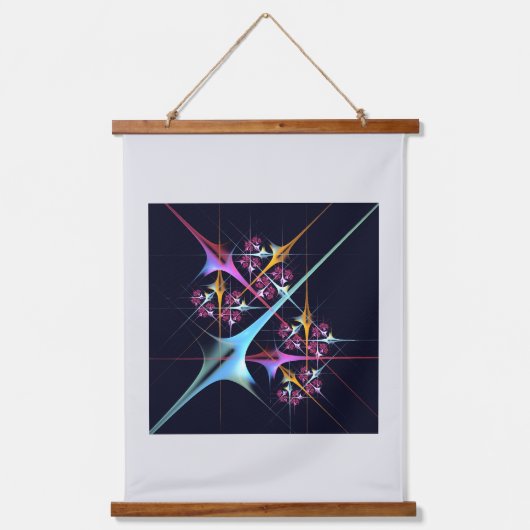 Roze Bloemen Moderne Abstracte Kunst Kleurenpatroo Hangend Wandkleed (Voorkant)