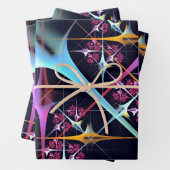 Roze Bloemen Moderne Abstracte Kunst Kleurenpatroo Inpakpapier Vel (In situ)