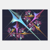 Roze Bloemen Moderne Abstracte Kunst Kleurenpatroo Inpakpapier Vel (Voorkant)