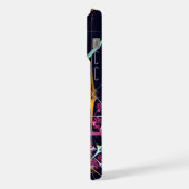 Roze Bloemen Moderne Abstracte Kunst Kleurenpatroo iPhone Hoesje (Linkerkant)