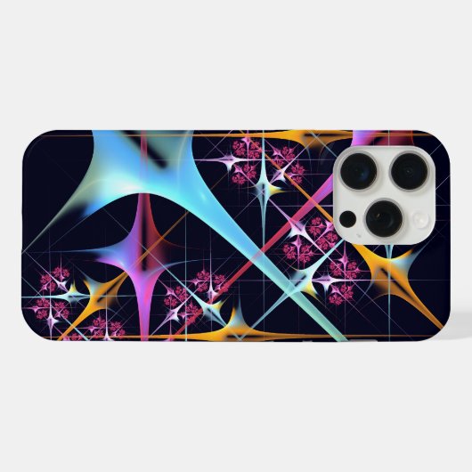 Roze Bloemen Moderne Abstracte Kunst Kleurenpatroo iPhone Hoesje (Achterkant horizontaal)