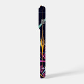 Roze Bloemen Moderne Abstracte Kunst Kleurenpatroo iPhone Hoesje (Linkerkant)