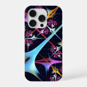 Roze Bloemen Moderne Abstracte Kunst Kleurenpatroo iPhone Hoesje (Achterkant)