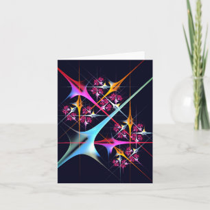 Roze Bloemen Moderne Abstracte Kunst Kleurenpatroo Kaart