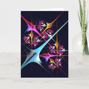 Roze Bloemen Moderne Abstracte Kunst Kleurenpatroo Kaart