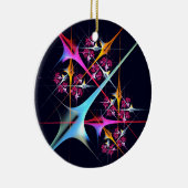 Roze Bloemen Moderne Abstracte Kunst Kleurenpatroo Keramisch Ornament (Rechts)