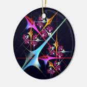 Roze Bloemen Moderne Abstracte Kunst Kleurenpatroo Keramisch Ornament (Links)