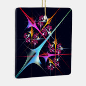 Roze Bloemen Moderne Abstracte Kunst Kleurenpatroo Keramisch Ornament (Rechts)