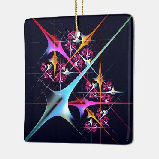 Roze Bloemen Moderne Abstracte Kunst Kleurenpatroo Keramisch Ornament (Links)