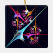 Roze Bloemen Moderne Abstracte Kunst Kleurenpatroo Keramisch Ornament (Voorkant)