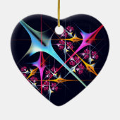 Roze Bloemen Moderne Abstracte Kunst Kleurenpatroo Keramisch Ornament (Achterkant)