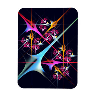 Roze Bloemen Moderne Abstracte Kunst Kleurenpatroo Magneet