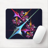 Roze Bloemen Moderne Abstracte Kunst Kleurenpatroo Muismat (Met muis)