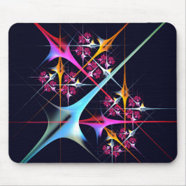 Roze Bloemen Moderne Abstracte Kunst Kleurenpatroo Muismat