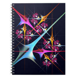 Roze Bloemen Moderne Abstracte Kunst Kleurenpatroo Notitieboek