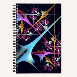 Roze Bloemen Moderne Abstracte Kunst Kleurenpatroo Notitieboek