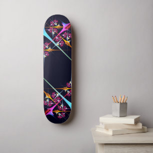 Roze Bloemen Moderne Abstracte Kunst Kleurenpatroo Persoonlijk Skateboard