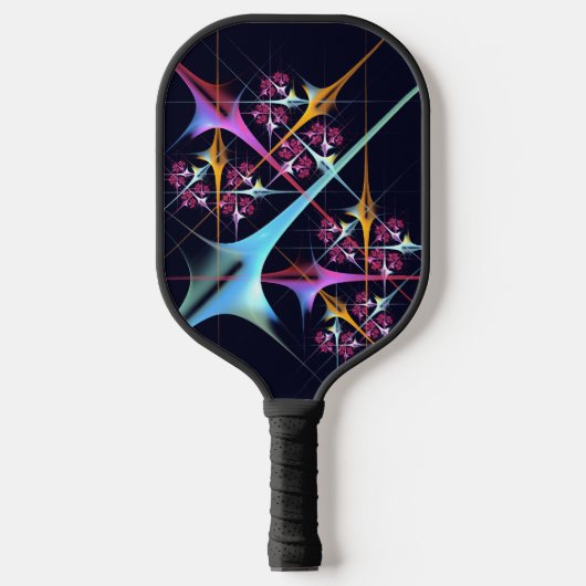 Roze Bloemen Moderne Abstracte Kunst Kleurenpatroo Pickleball Paddle (Voorkant)