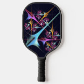 Roze Bloemen Moderne Abstracte Kunst Kleurenpatroo Pickleball Paddle (Achterkant)