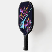 Roze Bloemen Moderne Abstracte Kunst Kleurenpatroo Pickleball Paddle (Links)