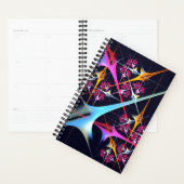 Roze Bloemen Moderne Abstracte Kunst Kleurenpatroo Planner (Display)