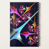 Roze Bloemen Moderne Abstracte Kunst Kleurenpatroo Planner (Achterkant)