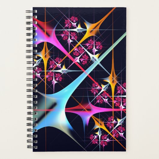 Roze Bloemen Moderne Abstracte Kunst Kleurenpatroo Planner (Voorkant)