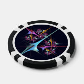 Roze Bloemen Moderne Abstracte Kunst Kleurenpatroo Poker Chips (Enkel)