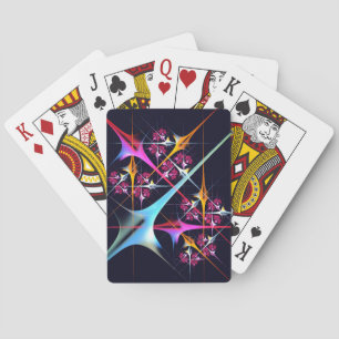 Roze Bloemen Moderne Abstracte Kunst Kleurenpatroo Pokerkaarten