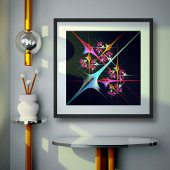 Roze Bloemen Moderne Abstracte Kunst Kleurenpatroo Poster