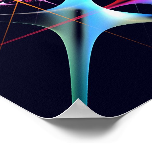 Roze Bloemen Moderne Abstracte Kunst Kleurenpatroo Poster (Hoek)