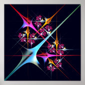 Roze Bloemen Moderne Abstracte Kunst Kleurenpatroo Poster (Voorkant)